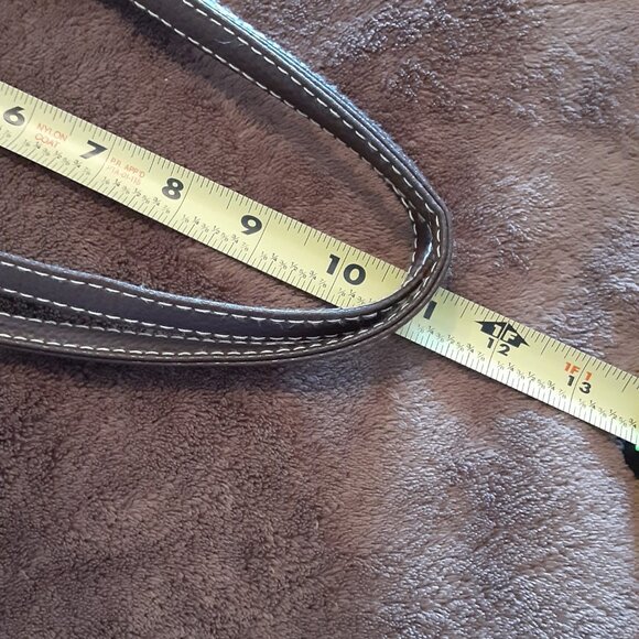 STONE MOUNTAIN Pebbled Faux Leather Tote /Purse Black- Brown Large, 11” x 18” - Picture 10 of 11